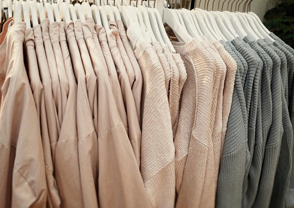 clothes in the store close-up