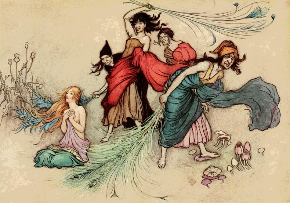 women, fairytale book illustration