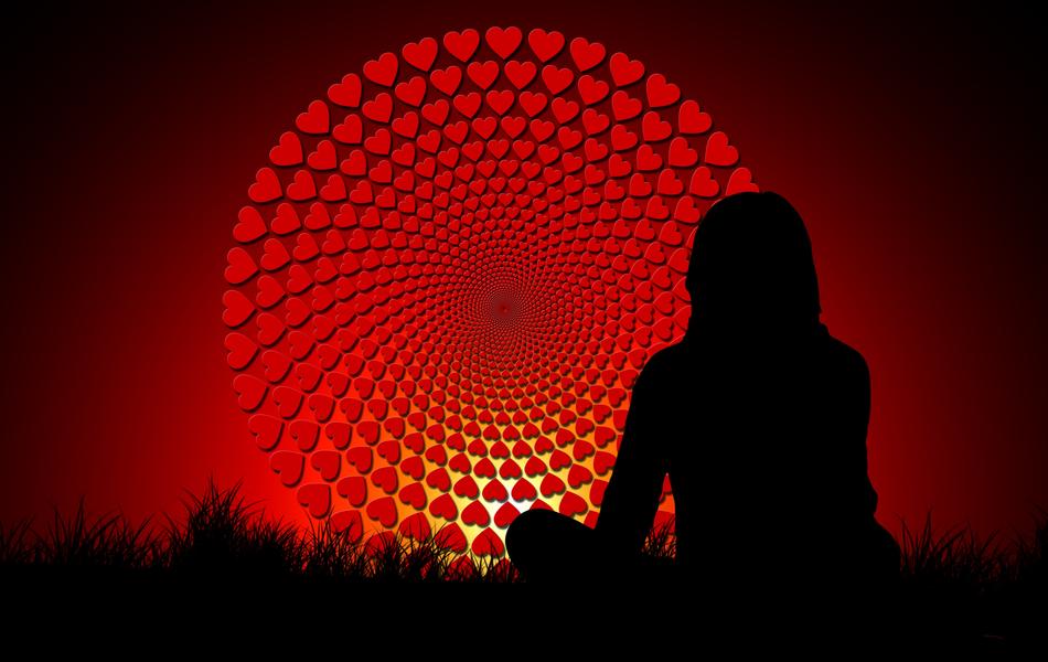silhouette in meditation pose as conceptual design