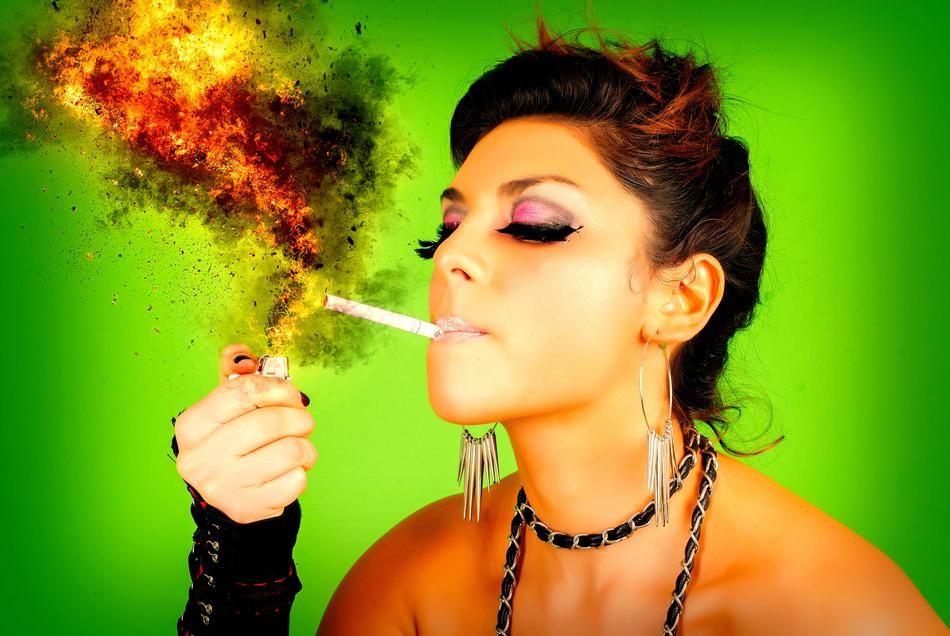 Woman Head Smoking