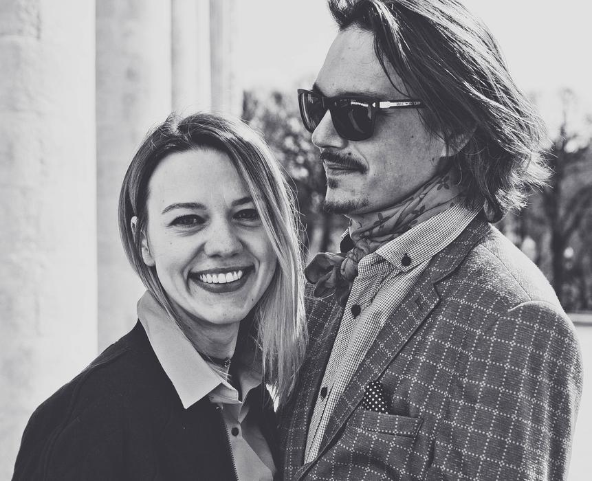 Couple Sweethearts Laughter Black