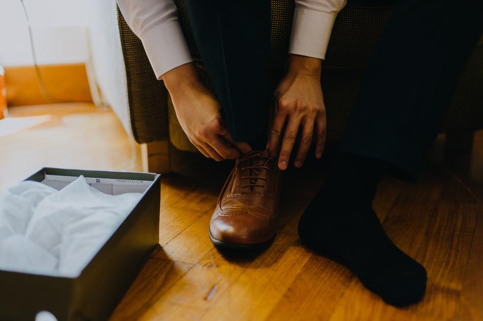 Shoes Put On Tying