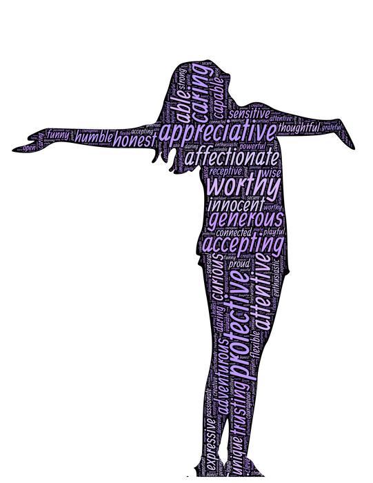clipart of silhouette of a happy woman