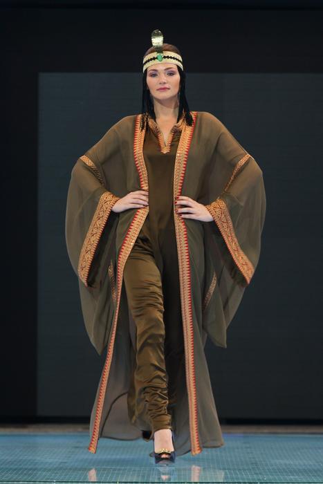 photo of the model in a designer kimono