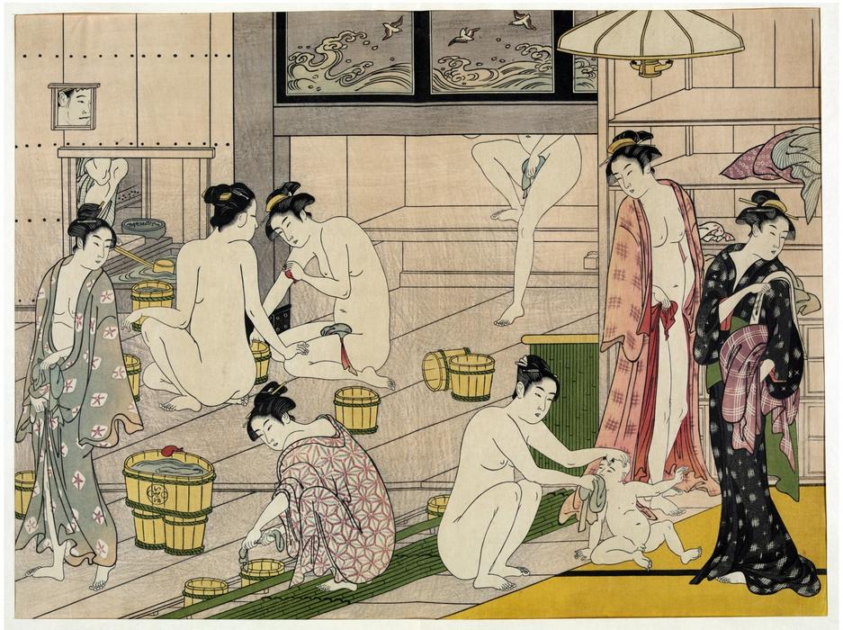 painted japanese women in the bath