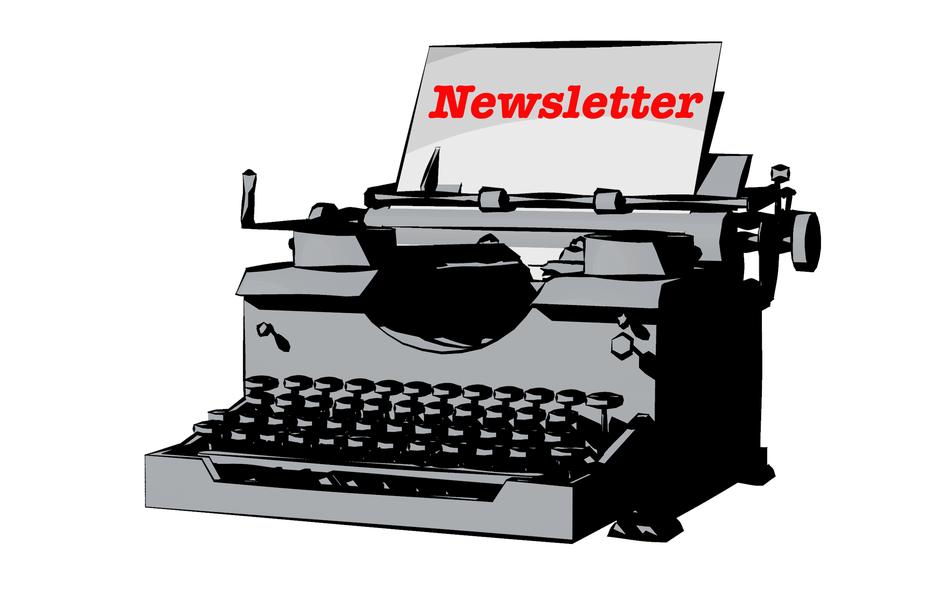 newsletter in a typewriter as an illustration