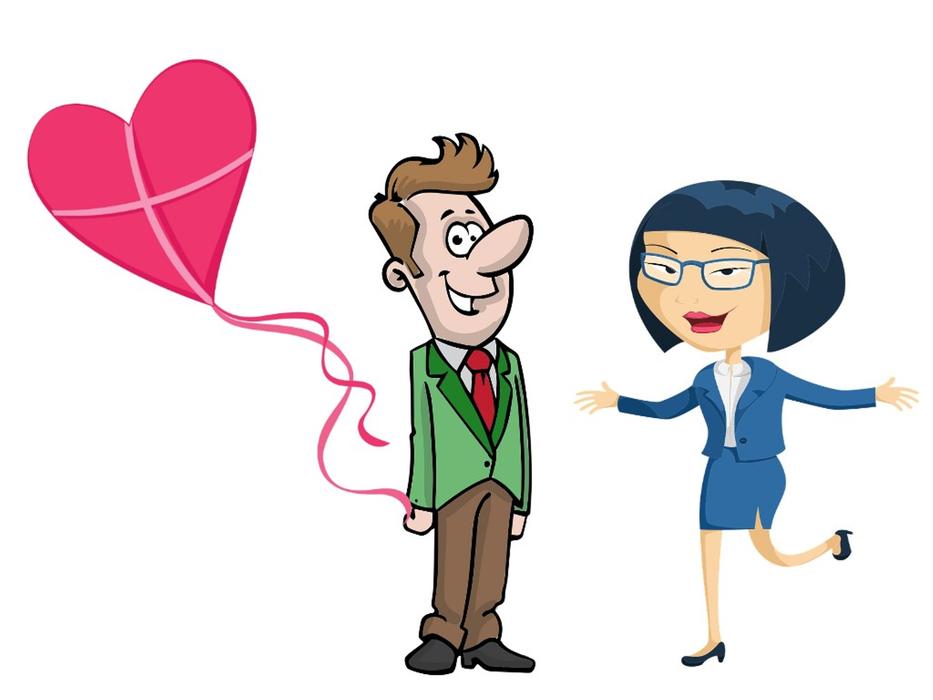 comics, date of man and woman for Valentine's Day