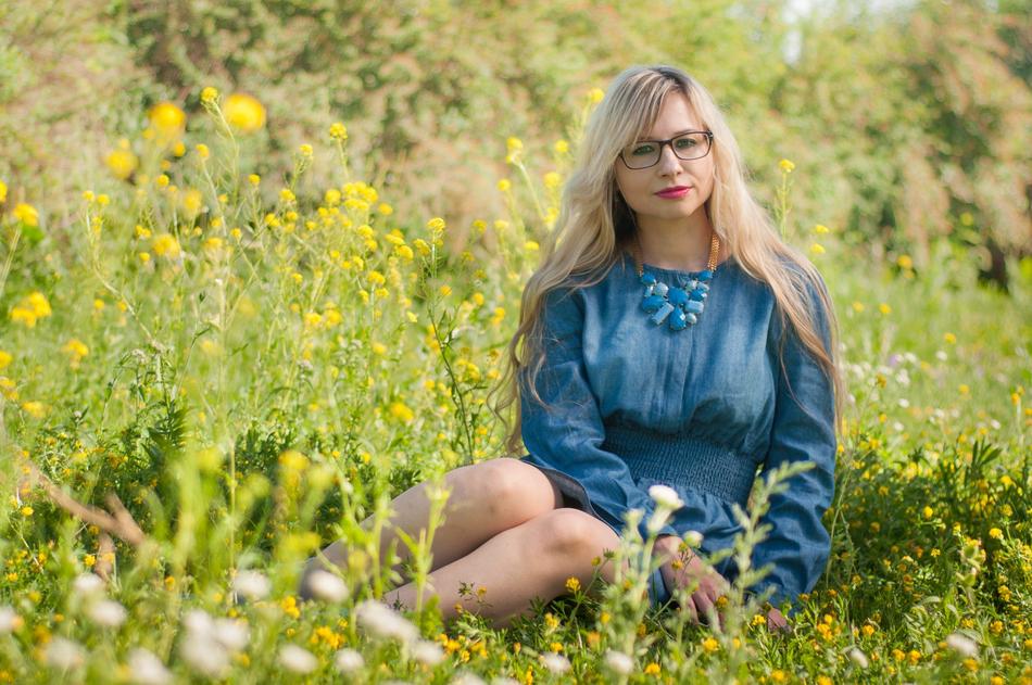 Portrait of Girl in Blue dress