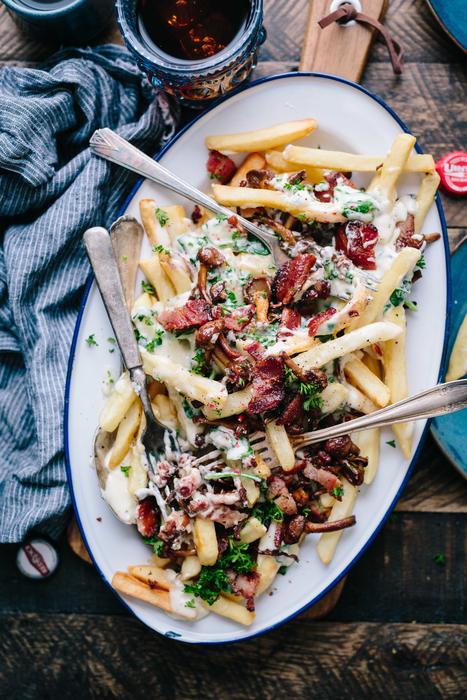 French Fries with Toppings on Plate