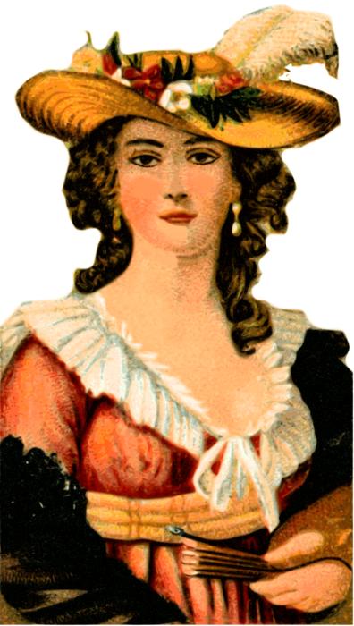 vintage image of lady in hat with feathers