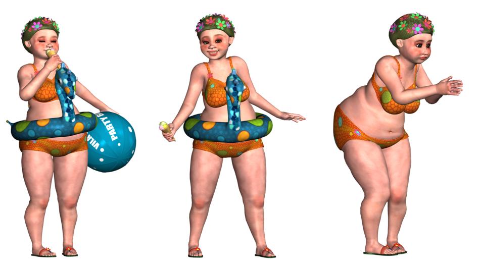 swimmer plus size woman leisure