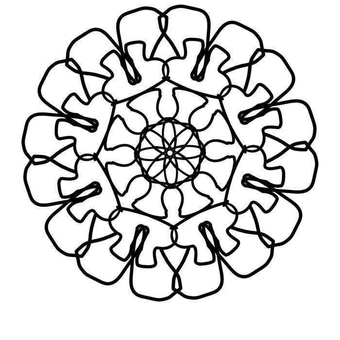 Beautiful, black and white drawing of the flower, clipart