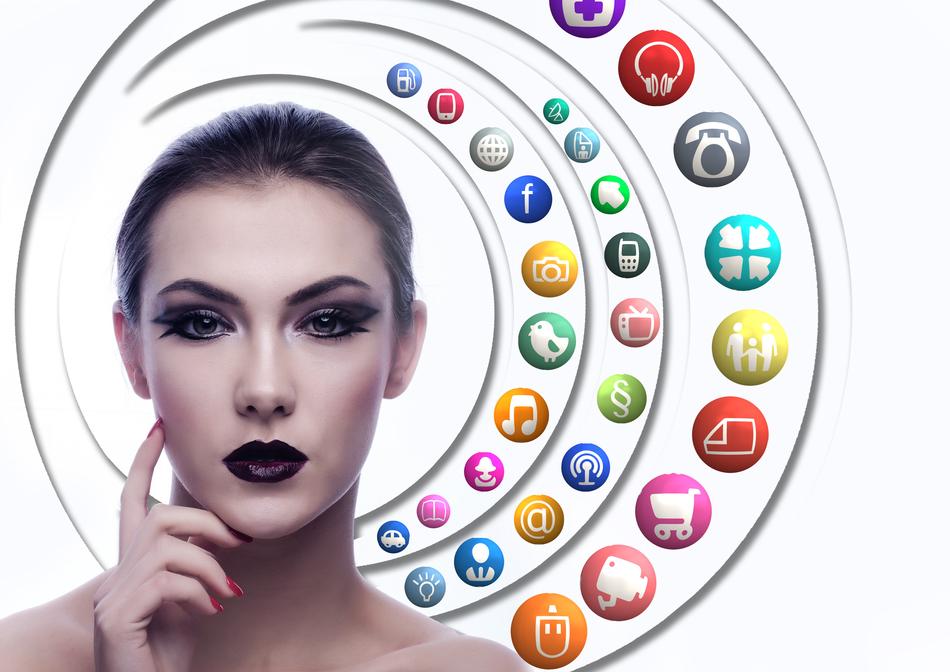 woman face media icons