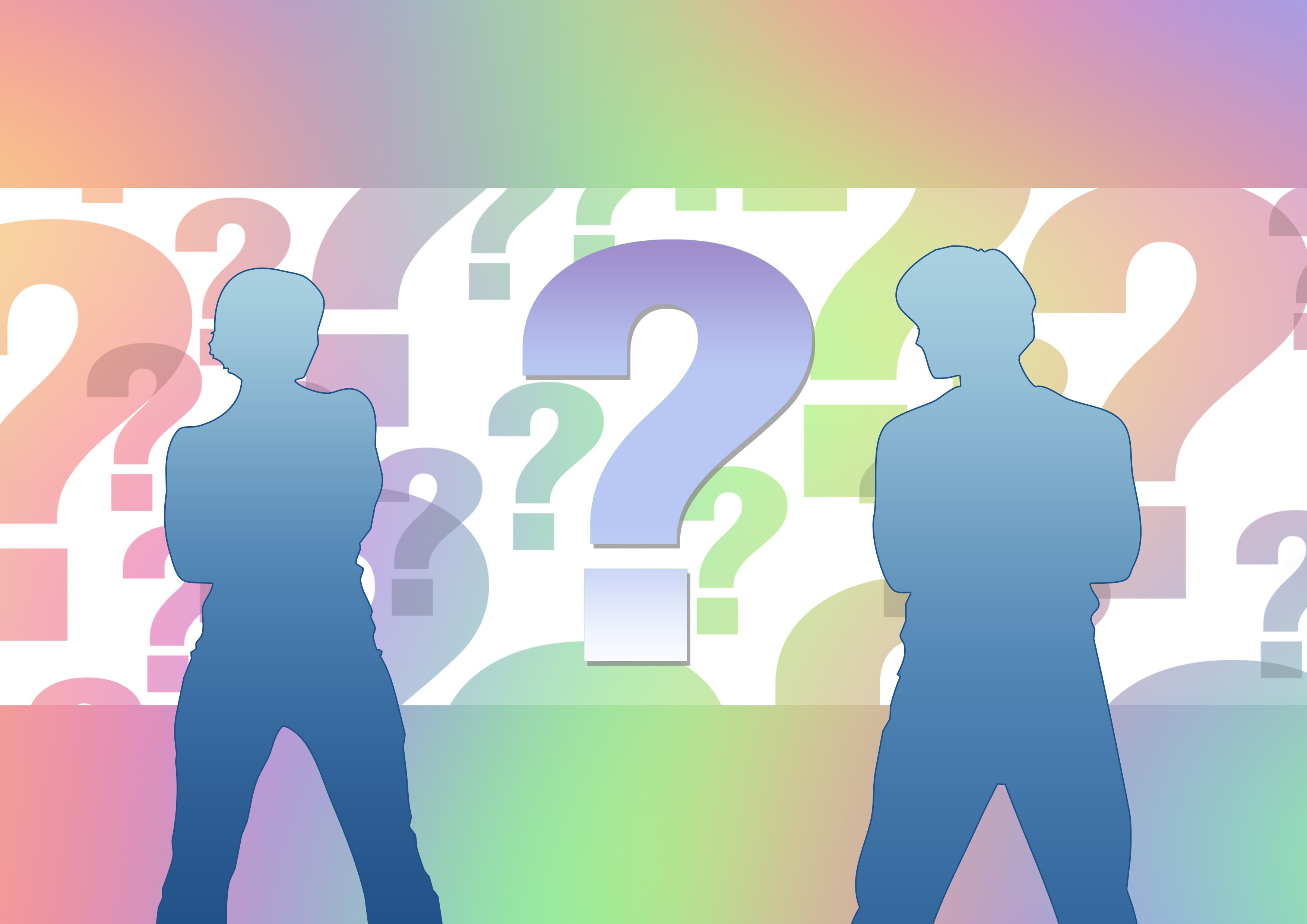 Question mark silhouettes pair man free image download