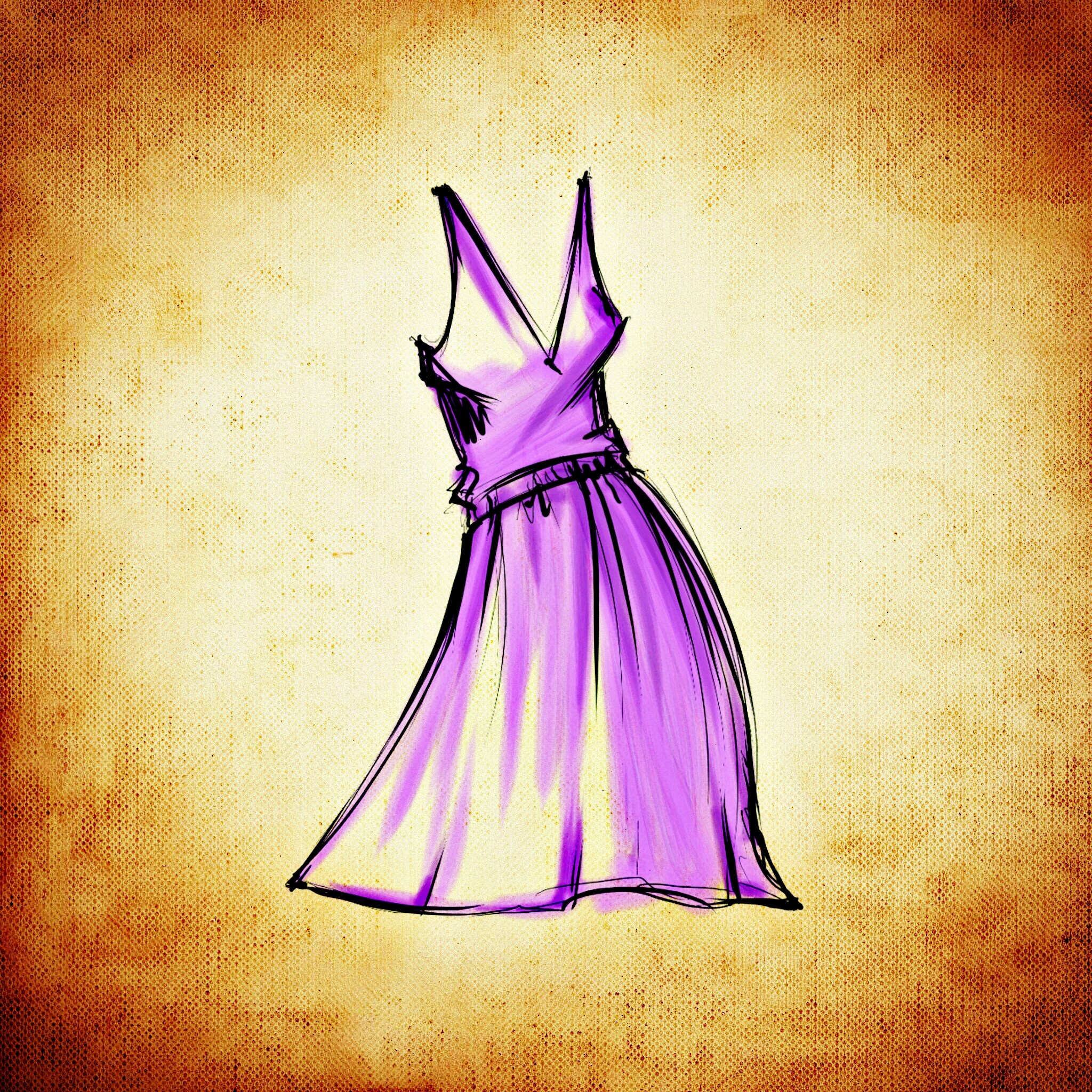 Drawing Of A Purple Dress Free Image Download