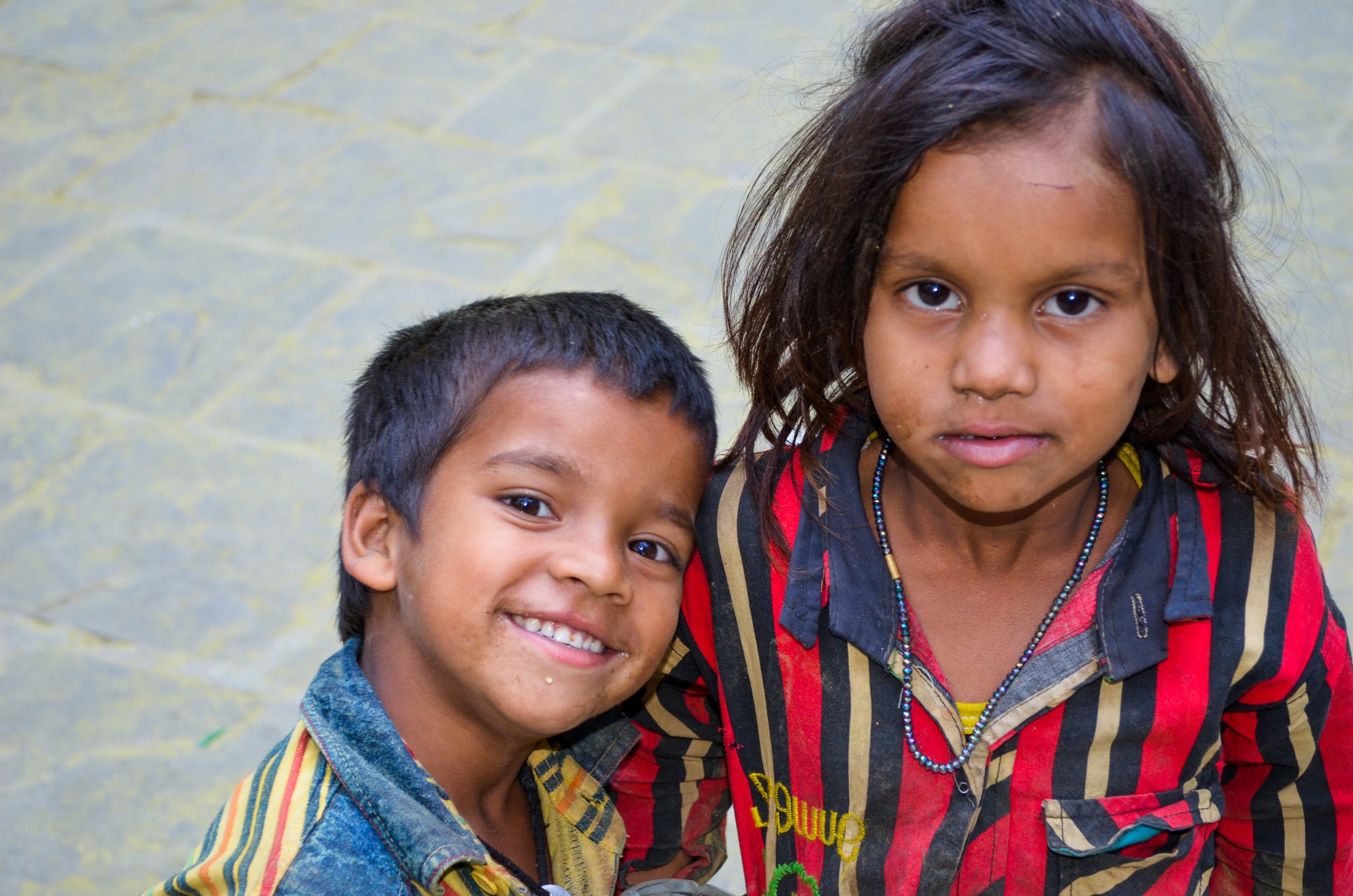 Portrait of the children on the street free image download