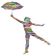 rainbow woman with umbrella