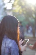 Girl Back Texting