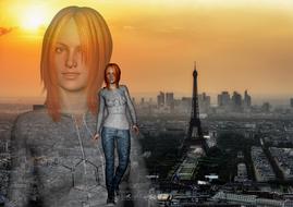 woman pretty sporty in paris