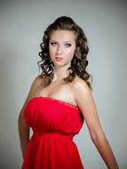Girl Woman In Red Dress