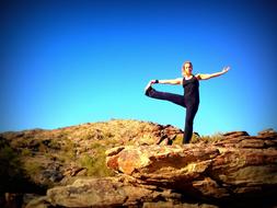 Yoga Blue Sky Nature