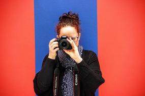 Woman Photographer with canon camera