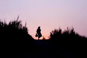 Silhouette Sunset Landscape