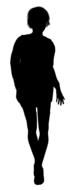 silhouette woman girl slim hair