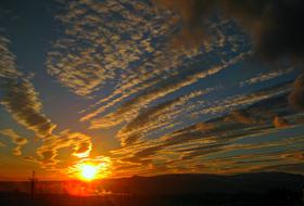 landscape of Sunset Tbilisi sky