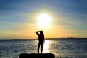 Woman Silhouette Sea