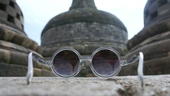 Sunglasses Glasses view of historic temple