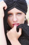 Fashion Model in black hat