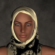 woman headscarf face portrait