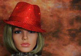 woman dummy with red hat