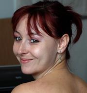 Portrait of Woman with dark red hair