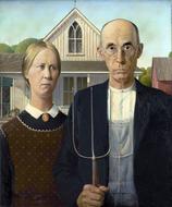 Painting Grant Wood Man