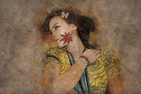 woman art abstract vintage girl