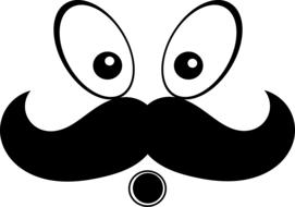 silhouette mustache face funny eye