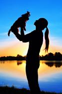 Yorkshire Terrier Woman Silhouette