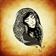 woman hairstyle head abstract art