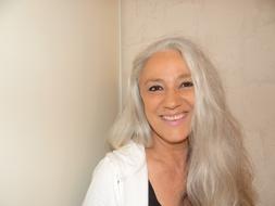 Woman Gray Hair Portrait Life