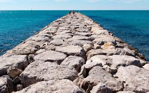 Sea Water rocky pier