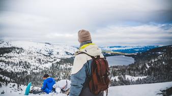 People hiking at mountain