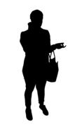 silhouette woman young african
