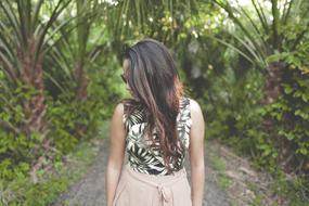 woman in Green Trees jungle