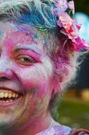 Color Run Festivals Girl Colorful