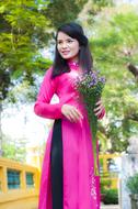 Long Coat Pink dressed Girl