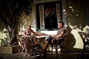 Sitting People on terrace