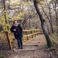 Portrait of Girl in autumn Forest