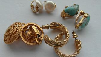 vintage earrings in different sizes